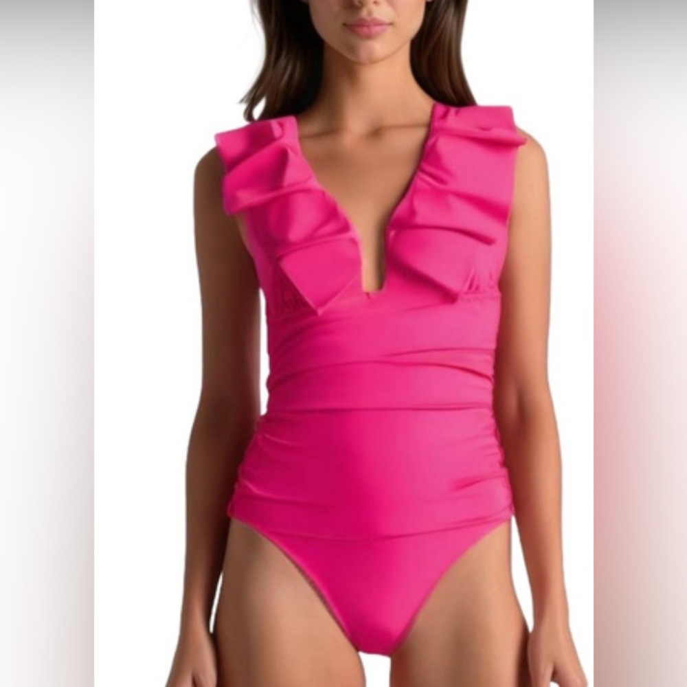 J. Crew Vibrant Pink women’s one piece swim